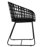 CHAIR METAL RATTAN BLACK JAPAN - CHAIRS, STOOLS